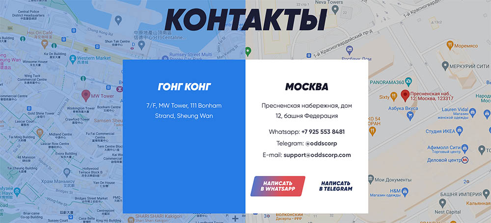 контакты oddscorp